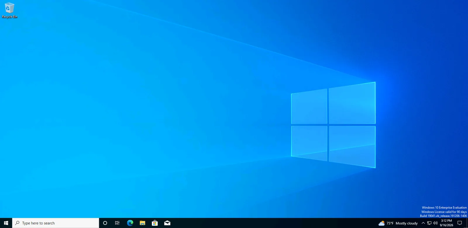 A Windows 10 desktop running inside a browser tab, delivered by make vm OS=windows.